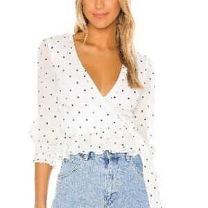 Privacy Please Polka Dot Wrap Blouse
